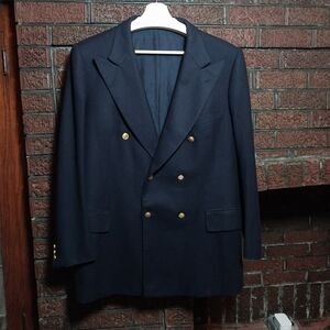 Brioni Flannel Double Breasted Navy Blazer [EU 53]